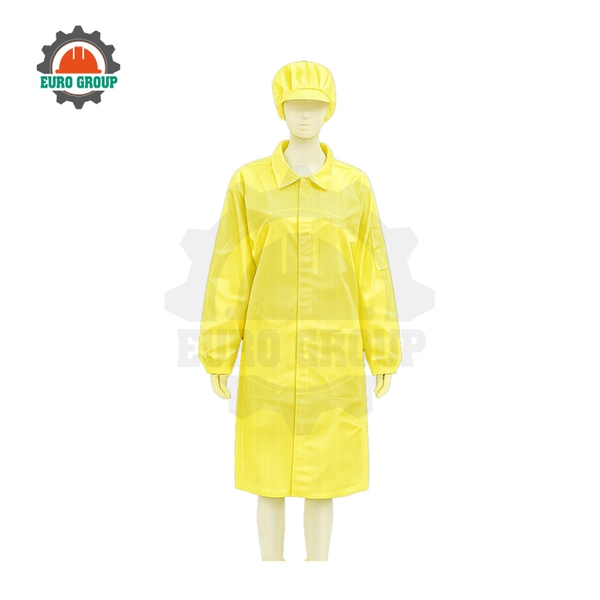 Áo Choàng Phòng Sạch Chống Tĩnh Điện Polyester Pha Sợi Carbon
