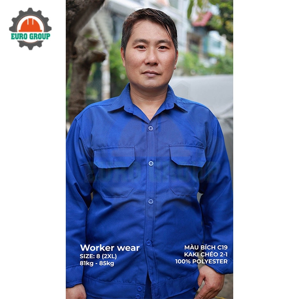 Áo đồng phục công nhân kaki chéo 2/1