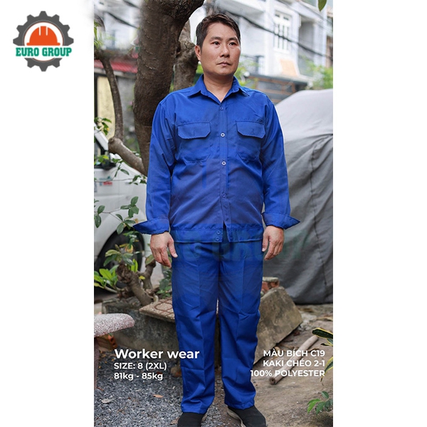 Áo đồng phục công nhân kaki chéo 2/1