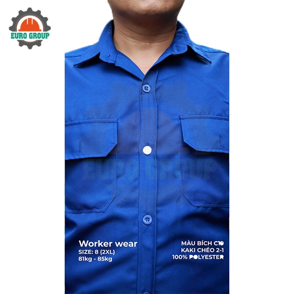 Áo đồng phục công nhân kaki chéo 2/1