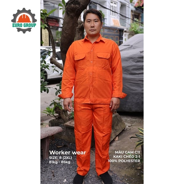 Áo đồng phục công nhân kaki chéo 2/1