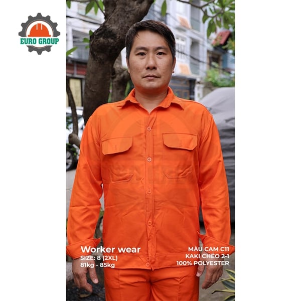 Áo đồng phục công nhân kaki chéo 2/1