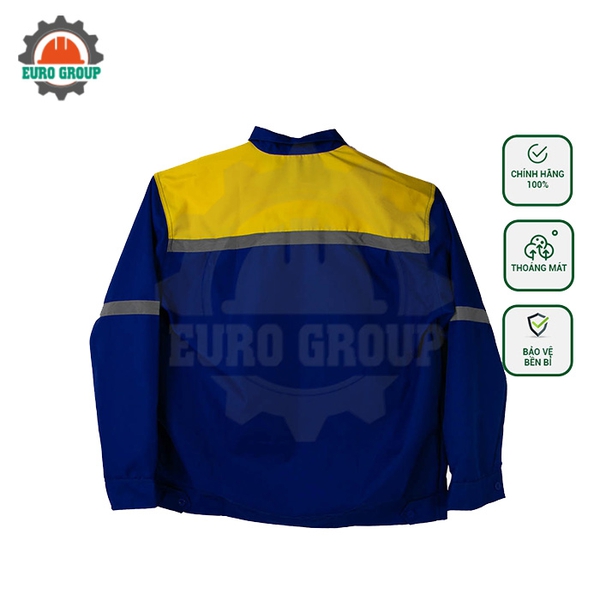 Áo đồng phục công nhân phối màu xanh bích xám trắng kaki chéo 2/1