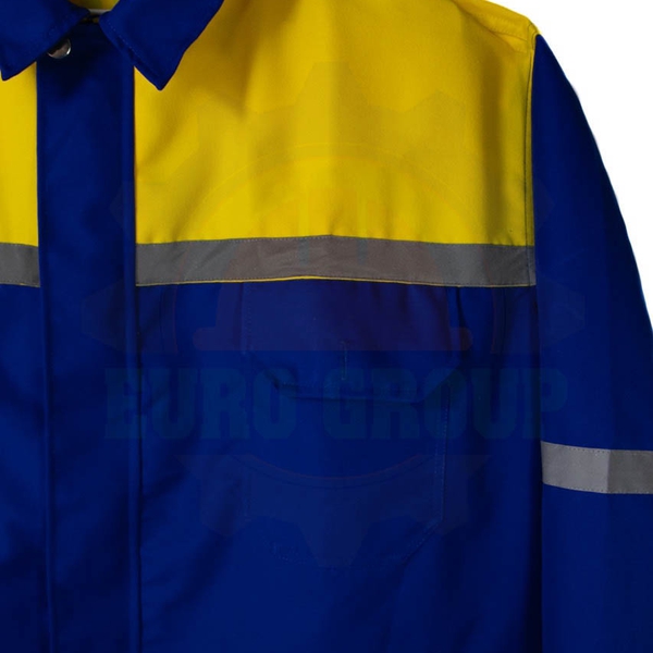 Áo đồng phục công nhân phối màu xanh bích xám trắng kaki chéo 2/1