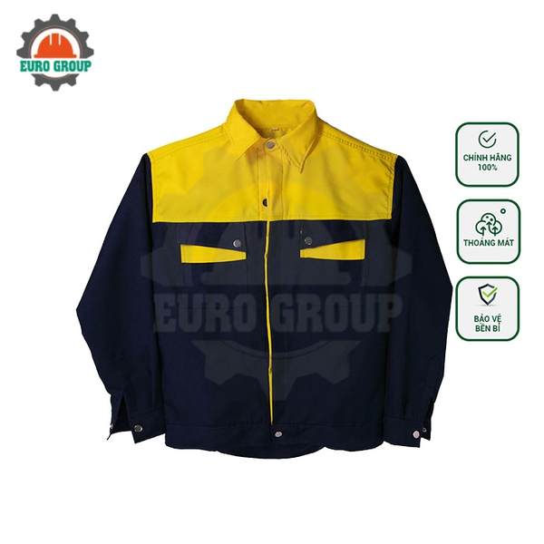 Áo đồng phục công nhân phối xanh đen vàng