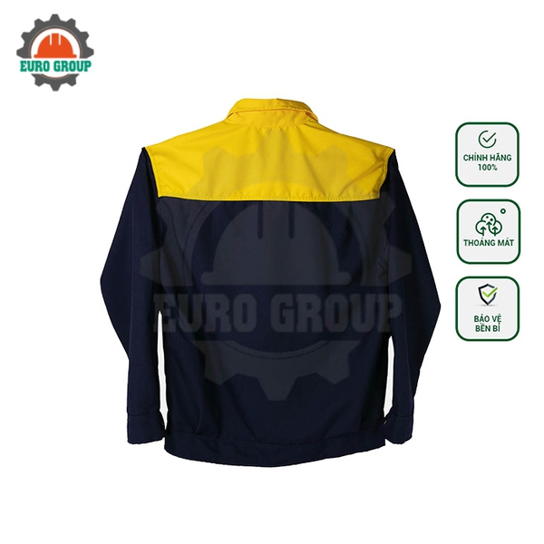 Áo đồng phục công nhân phối xanh đen vàng