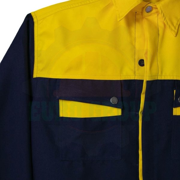 Áo đồng phục công nhân phối xanh đen vàng