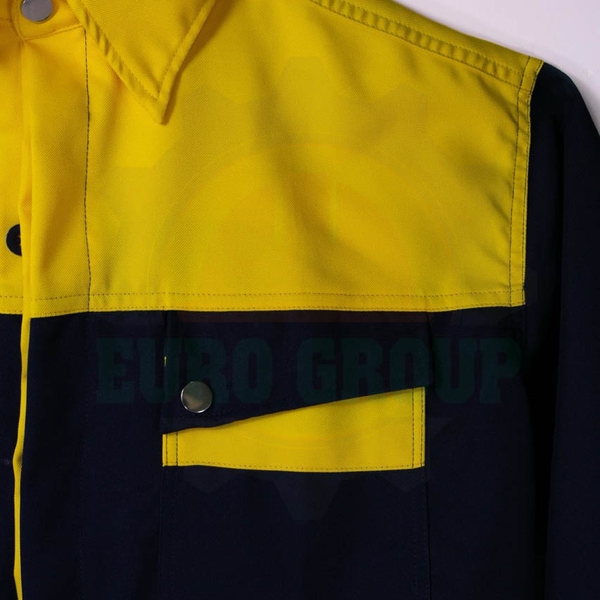 Áo đồng phục công nhân phối xanh đen vàng