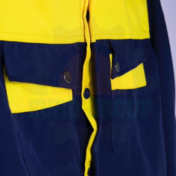 Áo đồng phục công nhân phối xanh đen vàng