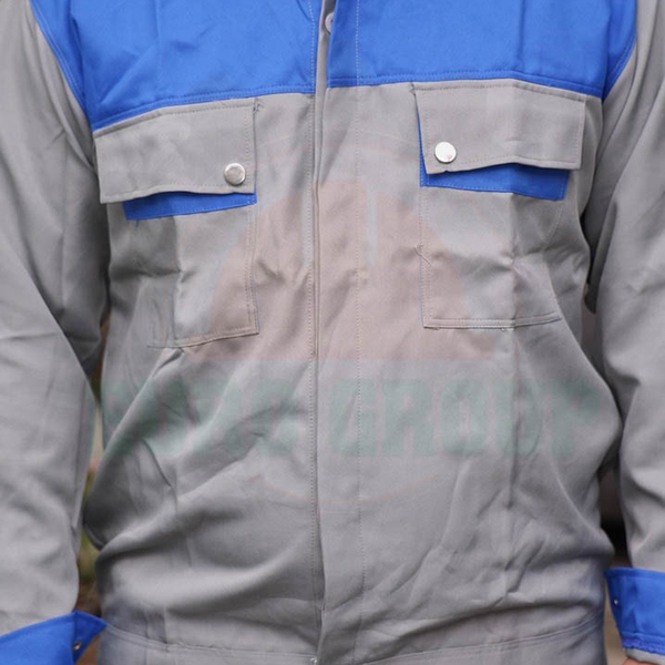 Áo đồng phục công nhân xám phối xanh bích