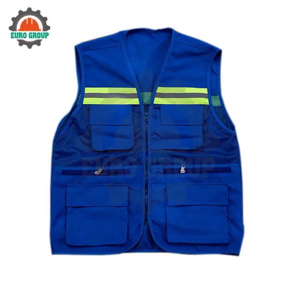 Áo ghi lê bảo hộ phản quang 6 túi vải kaki chéo 2/1 – Nhẹ, bền, chuẩn an toàn