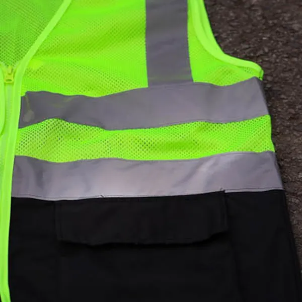 Áo ghi lê kỹ sư lưới phối kaki No6 phản quang 360° – Độ phản xạ ≥280