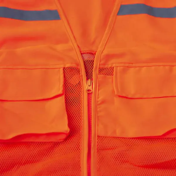 Áo ghi lê bảo hộ phản quang 4 túi Poly – 1 khóa kéo, nhẹ, bền, may theo yêu cầu