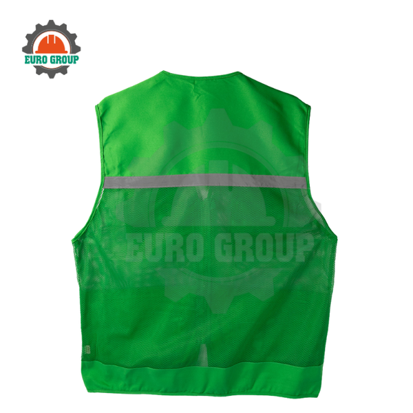Áo ghi lê bảo hộ phản quang 4 túi Poly – 1 khóa kéo, nhẹ, bền, may theo yêu cầu