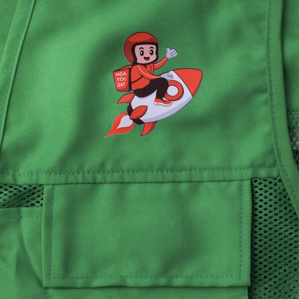 Áo ghi lê tài xế Ship hỏa tốc 247