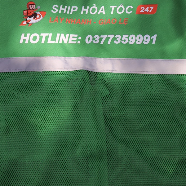 Áo ghi lê tài xế Ship hỏa tốc 247