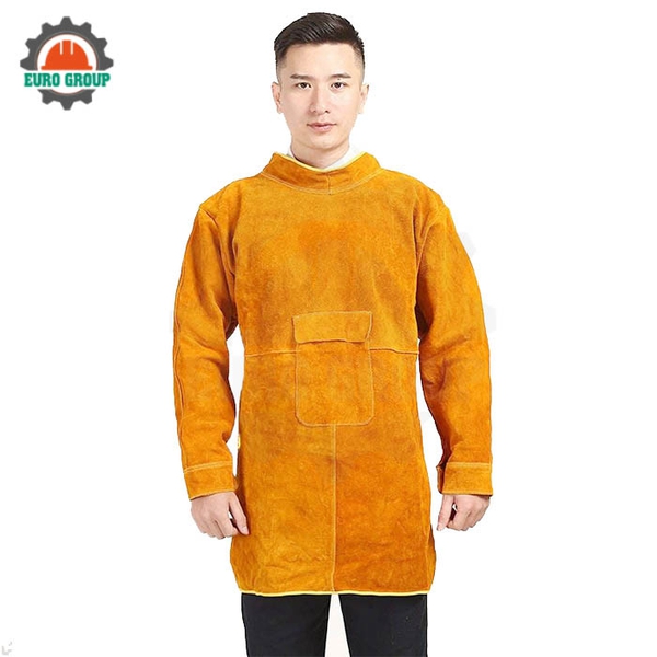 Áo Khoác Da Bò Thợ Hàn Chống Nhiệt Chống Tia Lửa