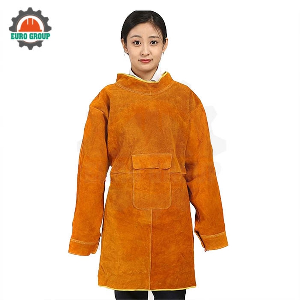 Áo Khoác Da Bò Thợ Hàn Chống Nhiệt Chống Tia Lửa