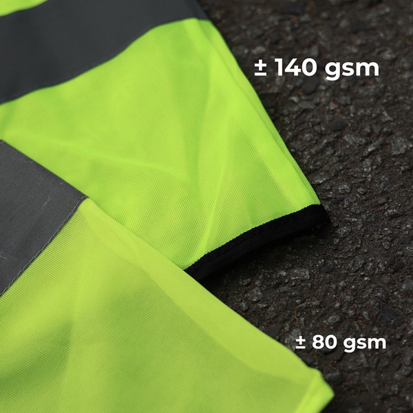 Áo phản quang Palize 2 sọc bụng 140gsm 1 khóa kéo