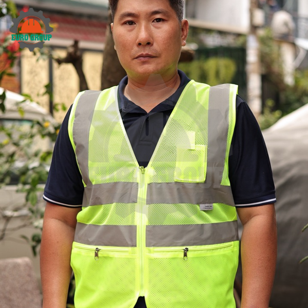 Áo phản quang túi lưới thoáng mát, tiện lợi