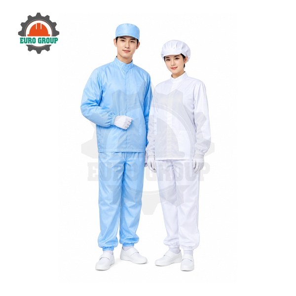 Áo Rời Quần Rời Phòng Sạch Chống Tĩnh Điện Polyester Pha Sợi Carbon