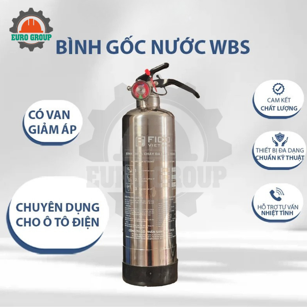 Bình Chữa Cháy Gốc Nước Đa Năng FICO 950ml Vỏ Inox Chính Hãng
