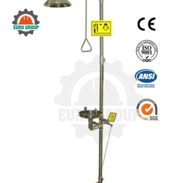 Bồn Rửa Mắt Và Tắm Khẩn Cấp EW607 Inox 304, Kết Hợp Rửa Mắt Và Vòi Sen Khẩn Cấp
