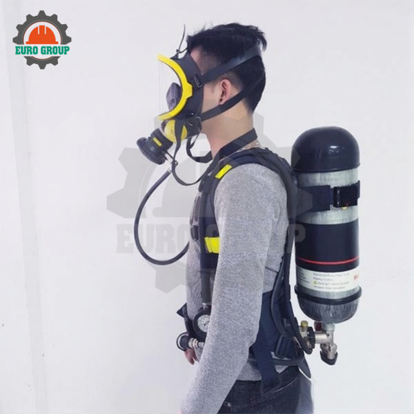 Bộ SCBA T8000 Thiết Bị Trợ Thở Mặt Nạ PANO Bình Carbon 6.8L 300Bar