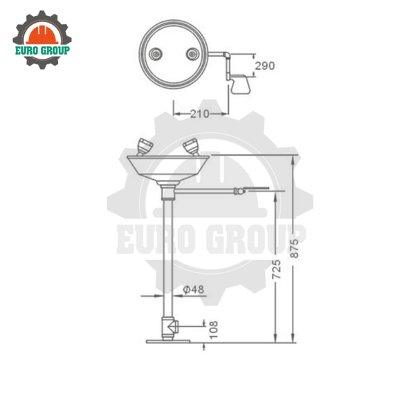 Bồn Rửa Mắt Khẩn Cấp WJH0359A Chân Đứng Inox SUS304