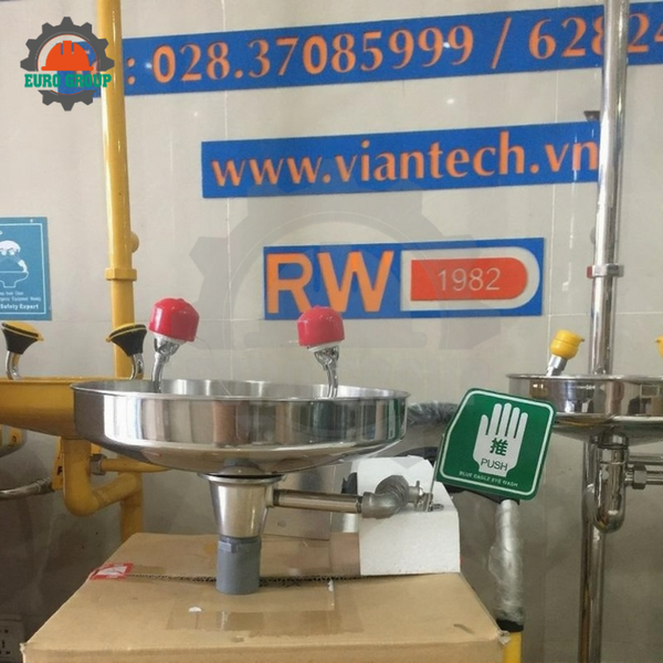 Bồn Rửa Mắt Khẩn Cấp EW402 Inox SUS304 Chống Hóa Chất