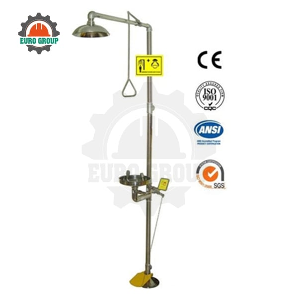 Bồn Rửa Mắt Và Tắm Khẩn Cấp EW607 Inox 304, Kết Hợp Rửa Mắt Và Vòi Sen Khẩn Cấp