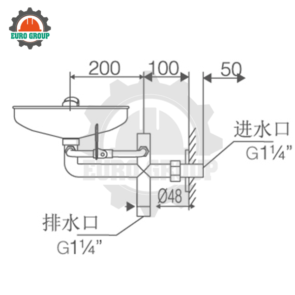Bồn Rửa Mắt Và Tắm Khẩn Cấp WJH0358C Kết Hợp