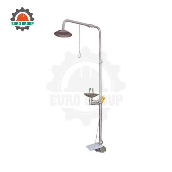 Bồn Rửa Mắt Và Tắm Khẩn Cấp Đứng Inox 304 Có Chân Đạp