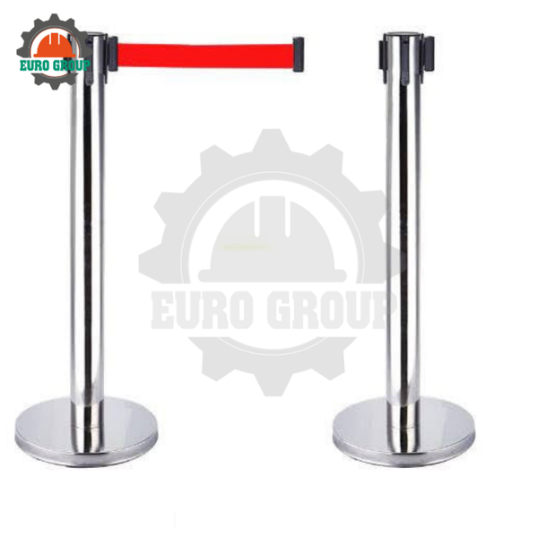 Cột Chắn Inox Dây Kéo 2m Đỏ Xanh Đen Phân Làn