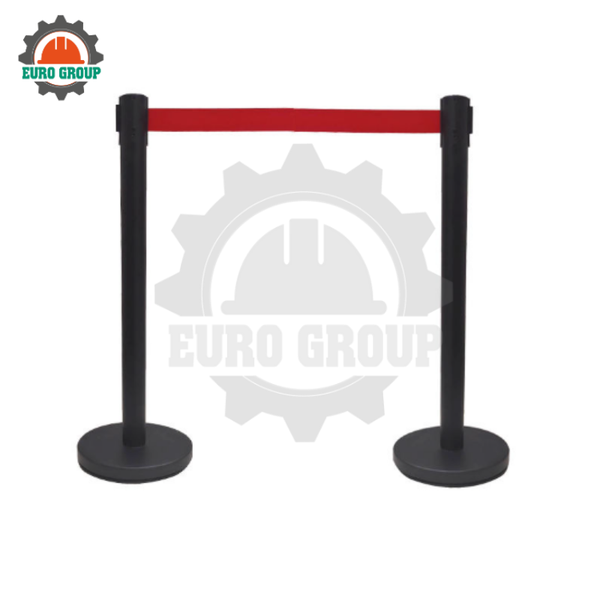 Cột Chắn Inox Dây Kéo Đỏ 3m Đế Bằng