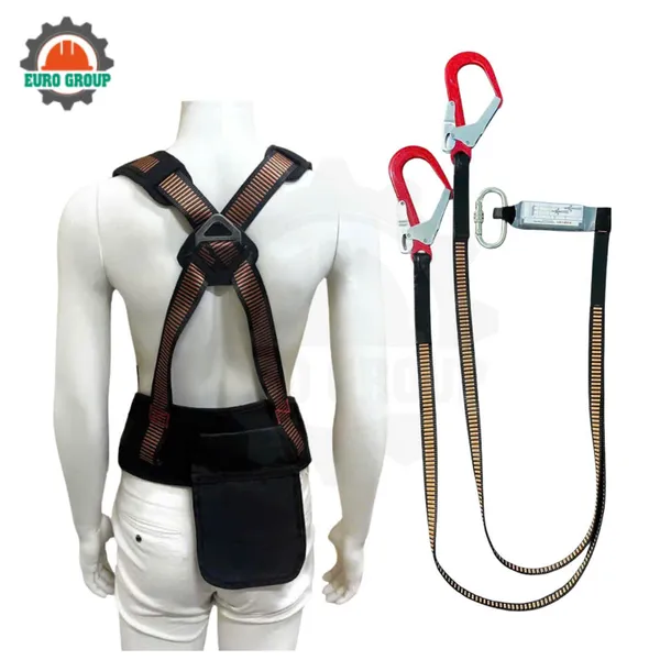 Dây đai bán thân EVD4 khóa vuông 2 móc giảm xóc