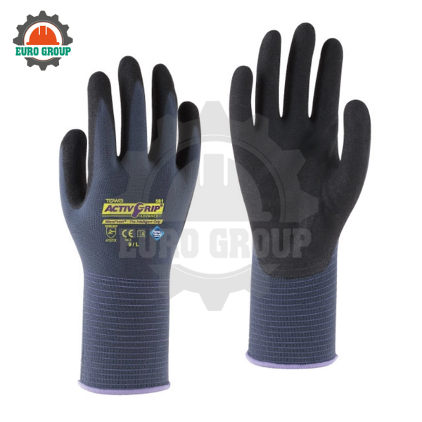 Găng Tay Đa Dụng Chống Dầu Towa 581 Phủ Nitrile, Lót Nylon Liền Mạch, Công Nghệ MicroFinish®
