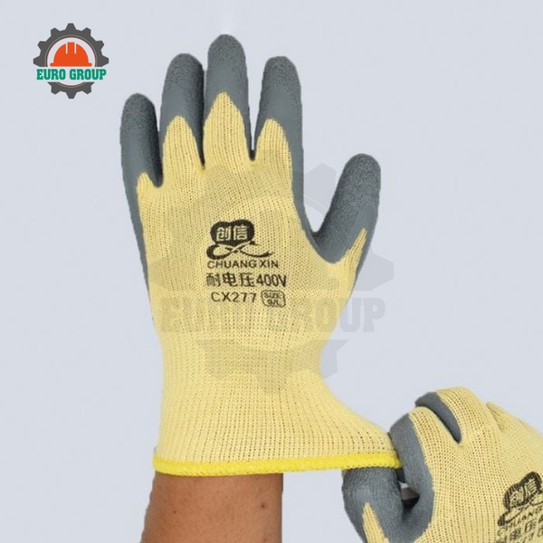 Găng Tay Cách Điện 400V Chống Mài Mòn Chống Trượt Và Thoáng Khí 