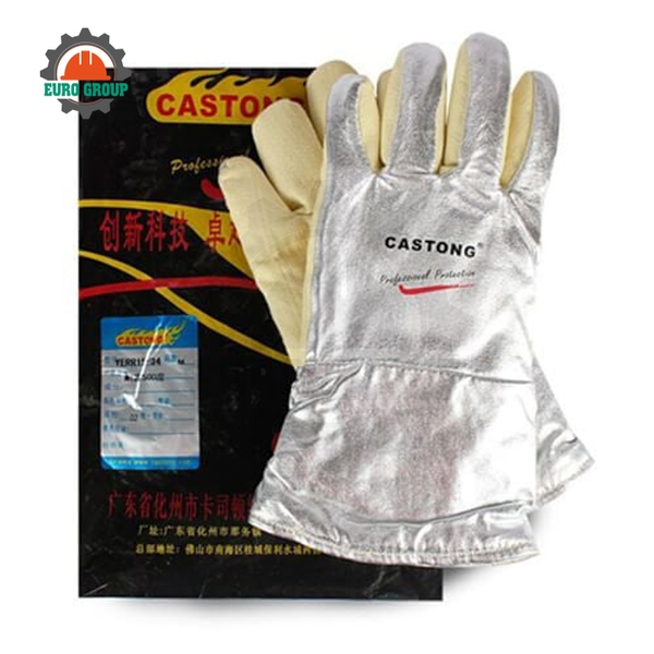 Găng Tay Chịu Nhiệt 500 Độ Castong, Para-Aramid YERR 15-34 Màu Vàng Chiều Dài 34cm