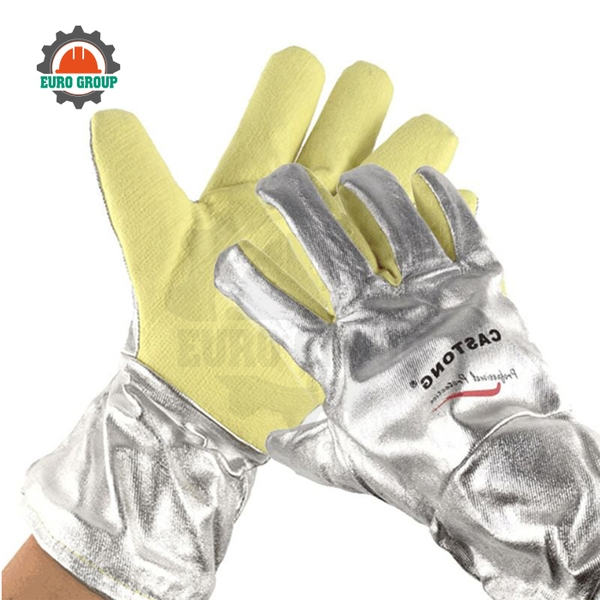Găng Tay Chịu Nhiệt 500 Độ Castong, Para-Aramid YERR 15-34 Màu Vàng Chiều Dài 34cm