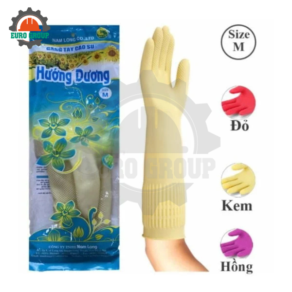 Găng Tay Cao Su Hướng Dương 100% Cao Su Thiên Nhiên, Chống Trơn Trượt