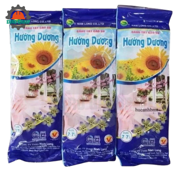 Găng Tay Cao Su Hướng Dương 100% Cao Su Thiên Nhiên, Chống Trơn Trượt