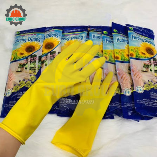 Găng Tay Cao Su Hướng Dương 100% Cao Su Thiên Nhiên, Chống Trơn Trượt