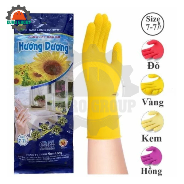 Găng Tay Cao Su Hướng Dương 100% Cao Su Thiên Nhiên, Chống Trơn Trượt