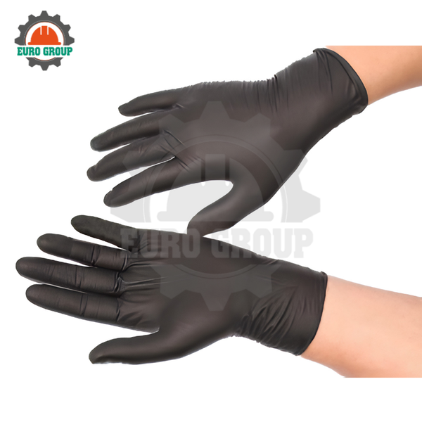 Găng Tay Cao Su Nitrile Không Bột TTA Glove Màu Đen Chống Dị Ứng
