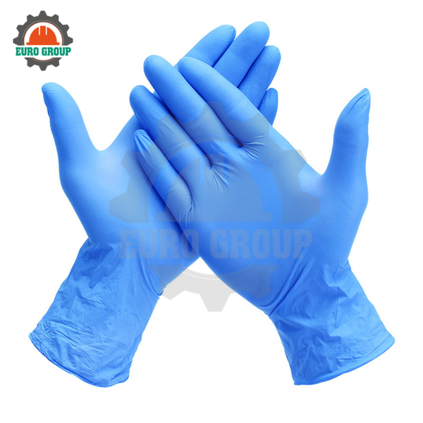 Găng Tay Cao Su Nitrile Không Bột TTA Glove Màu Xanh Không Chứa Latex