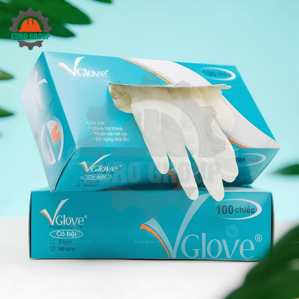 Găng Tay Cao Su Y Tế Có Bột VGlove Latex Dùng Một Lần