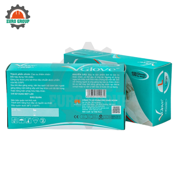 Găng Tay Cao Su Y Tế Có Bột VGlove Latex Dùng Một Lần