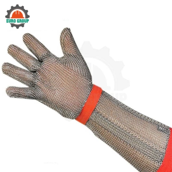 Bao Tay Chống Cắt Inox 5 Ngón Loại Dài 37cm