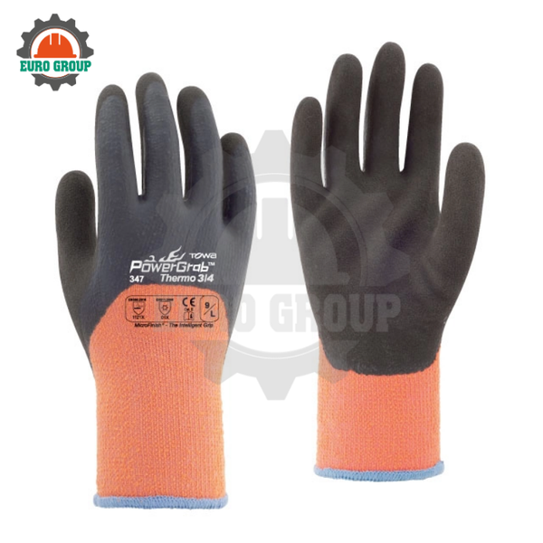 Găng Tay Chống Lạnh Towa 347 PowerGrab® Thermo 3/4 Phủ Latex, Giữ Ấm, Tăng Độ Bám